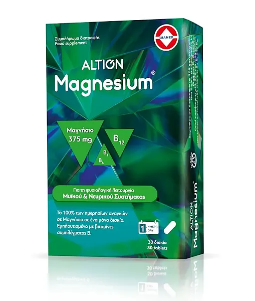 Altion Magnesium 375mg με Βιταμίνη B6 30 ταμπλέτες